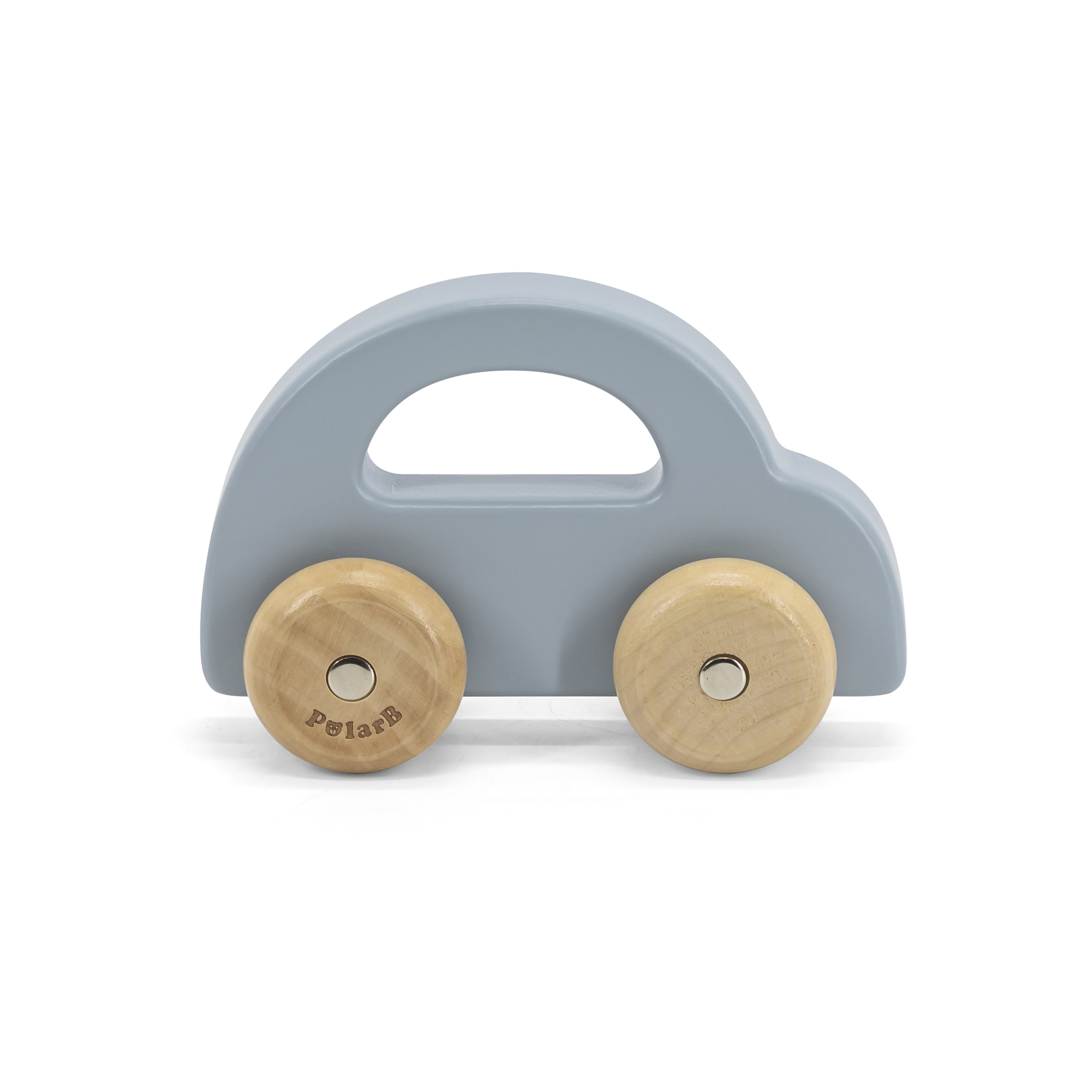 Holzauto Blau – Ergonomisches Schiebeauto aus Naturholz für Babys & Kleinkinder