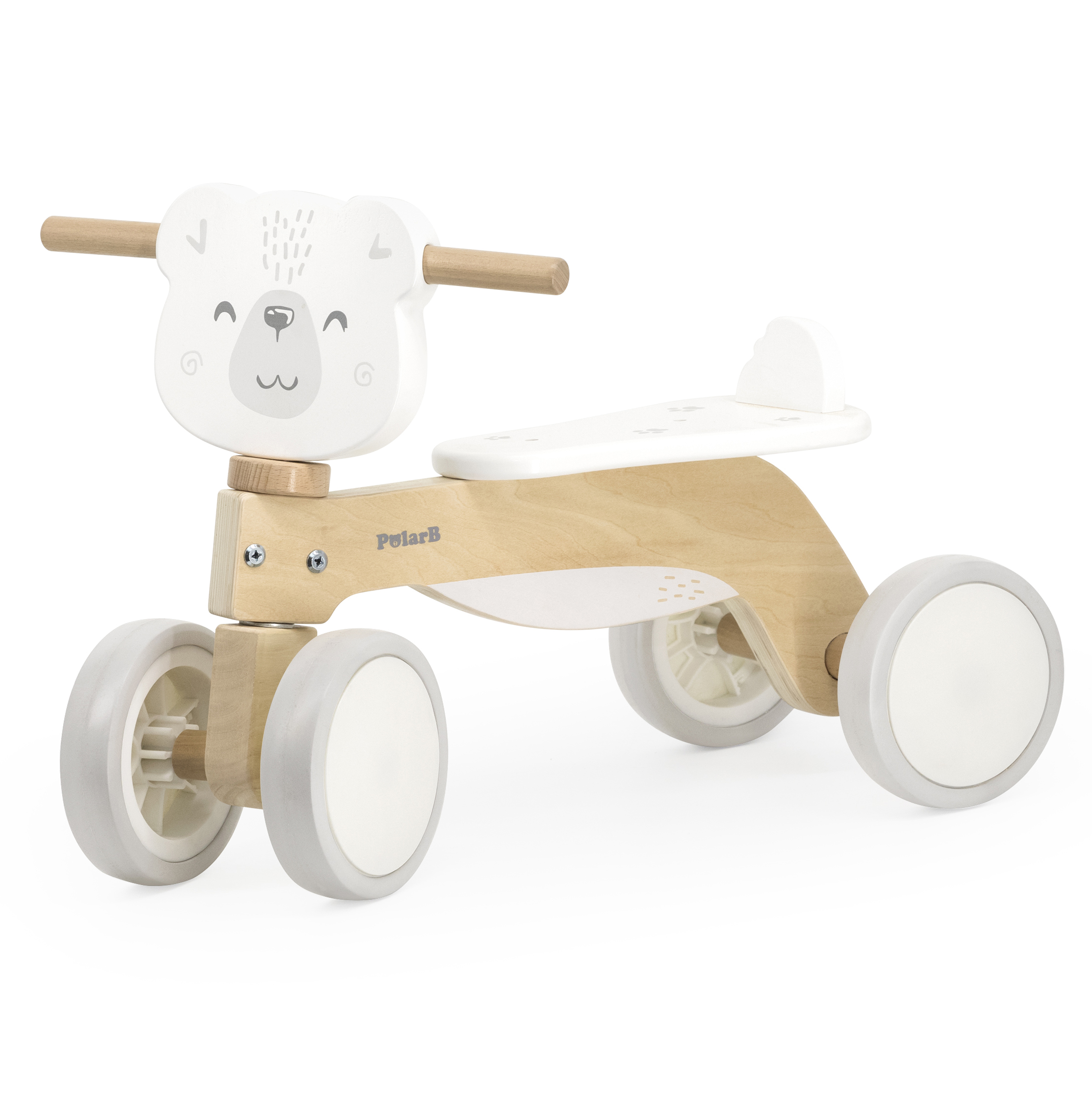 Laufrad Eisbär aus Holz – Erstes Rutschfahrzeug für kleine Entdecker
