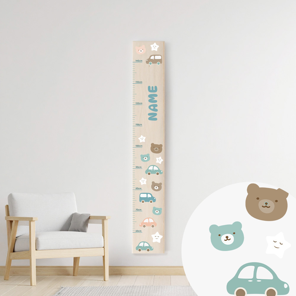 Personalisierte Holz-Messlatte starry roads – Greif nach den Sternen beim Wachsen