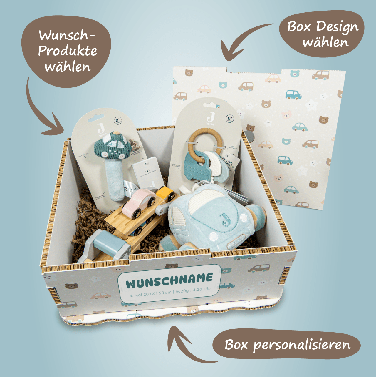 Individuelle Geschenkbox Junge – Dein persönliches Geburtsgeschenk