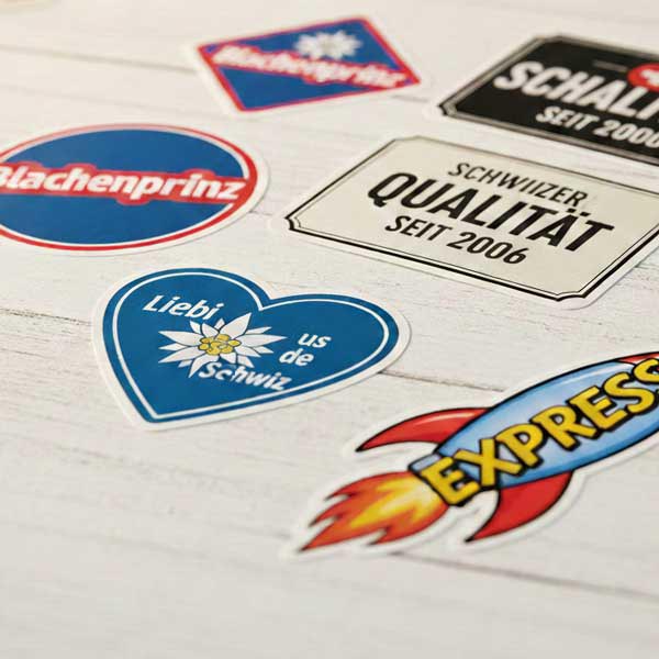 Sticker gedruckt in der Schweiz