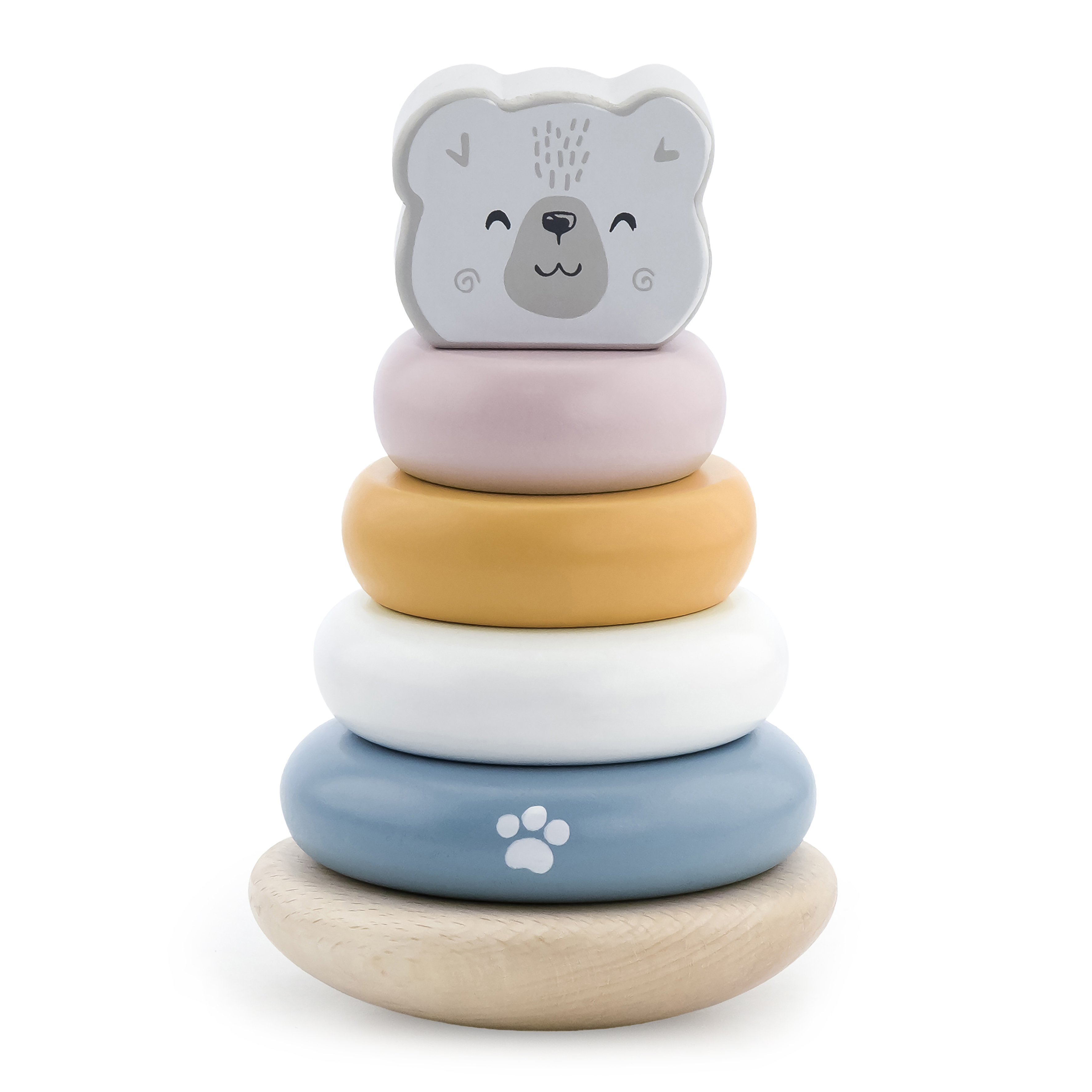 Stapelturm Eisbär aus Holz – Erstes Motorikspielzeug im skandinavischen Design