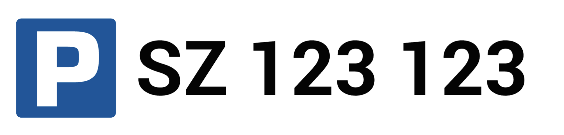 Parkplatzschild Autonummer lang
