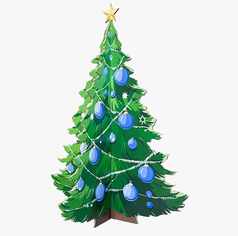 Weihnachtsbaum blau aus Karton