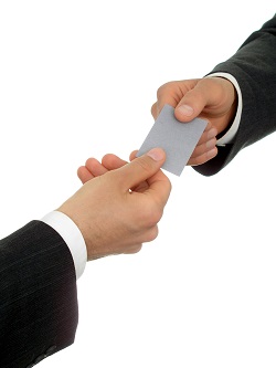 Business cards design being exchanged