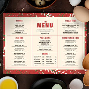 Christmas A3 Waterproof Menu