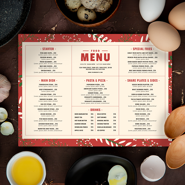 Christmas A3 Waterproof Menu