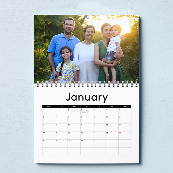 A4 Personalised 2026 Middlebind Wall Photo Flip Calendar