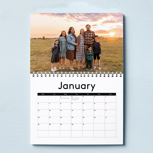 A5 Personalised 2026 Middlebind Wall Photo Flip Calendar