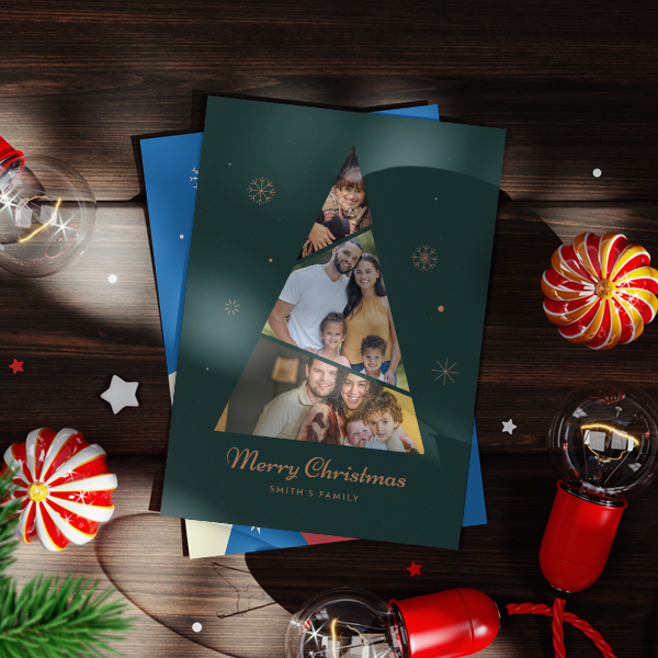 Personalised A5 Christmas Card - Bundle of 5