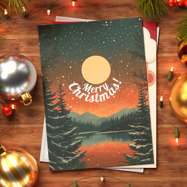 Personalised A6 Christmas Card - Bundle of 5