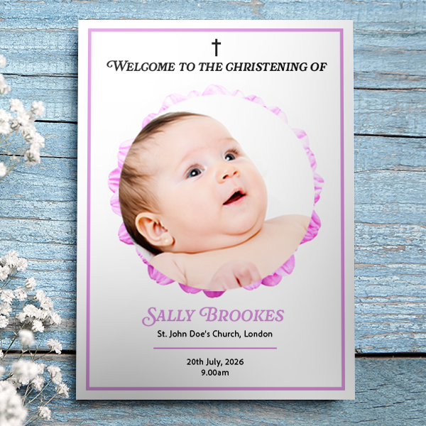 Christening and Baptism Order of Service 4 page A5