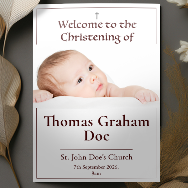 Christening and Baptism Order of Service 4 page A6