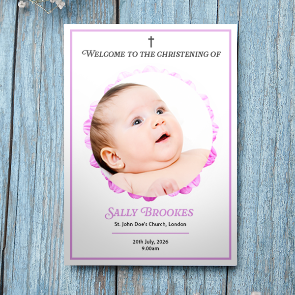 Christening and Baptism Order of Service 8 page A5