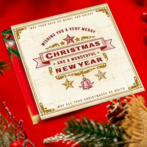 Personalised 148x148 Square Christmas Card - Bundle of 5