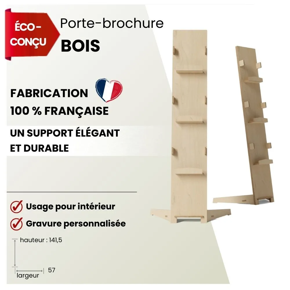 Porte brochure en bois porte document en bois