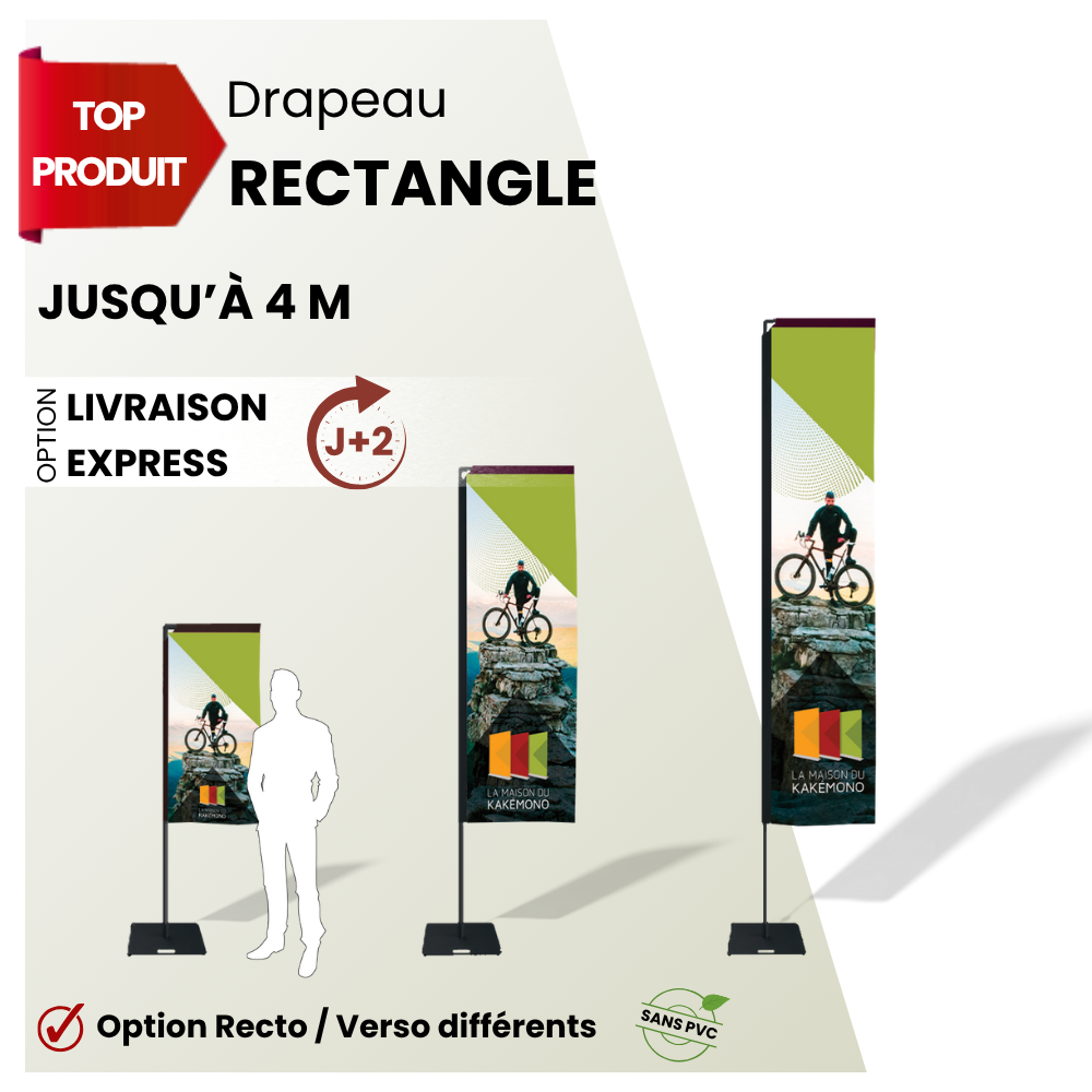 Drapeau Rectangle Drapeau oriflamme Rectangle