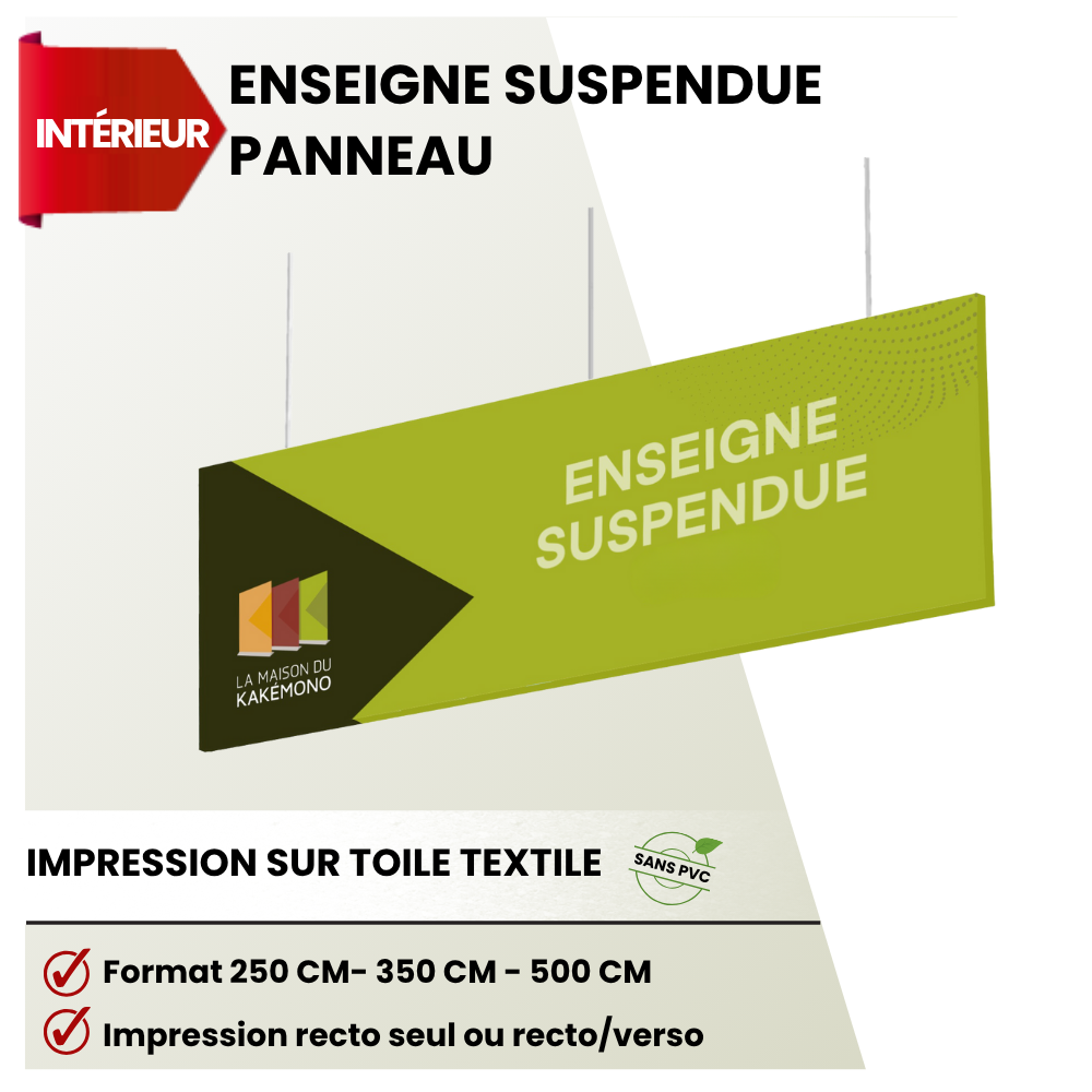 Enseigne suspendue panneau