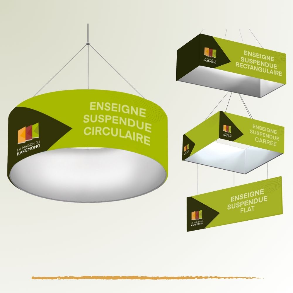 Enseignes suspendues textiles
