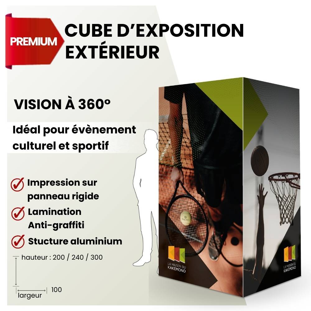 Cube d'exposition en extérieur