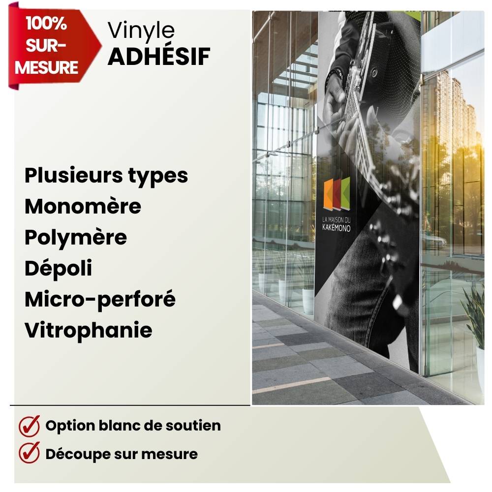 Vinyle adhésif grand format Impression adhésif stickers - La Maison du Kakemono