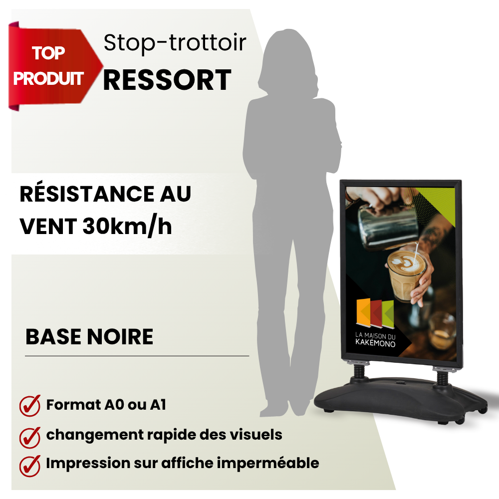 Stop trottoir base noire