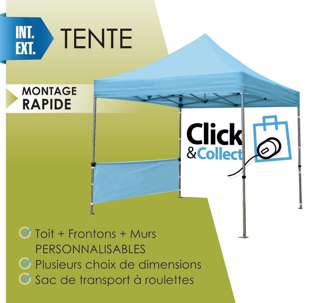 Tente personnalisable Barnum pour click and collect