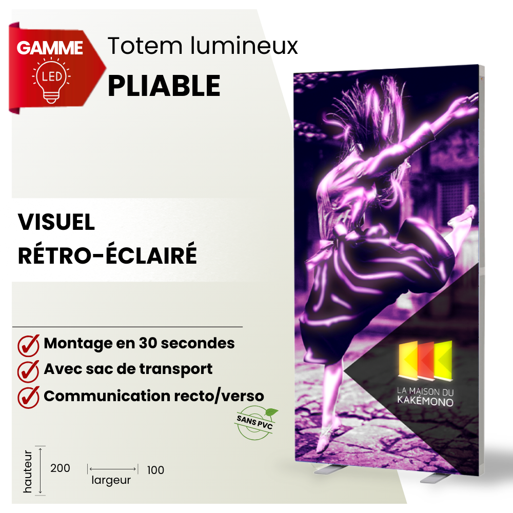 Totem lumineux pliable
