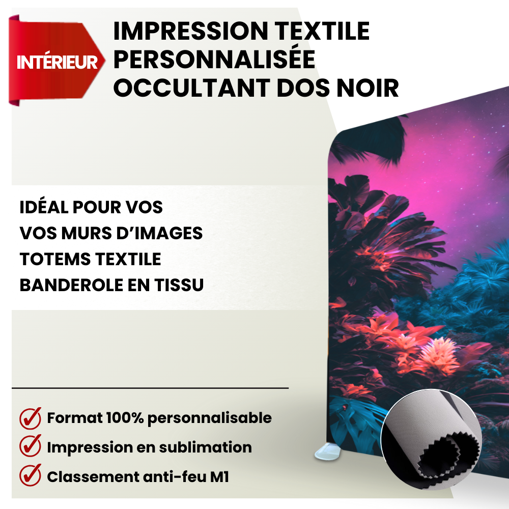 impression textile dos noir sur mesure