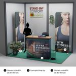 stand 6m2 impression textile et comptoir
