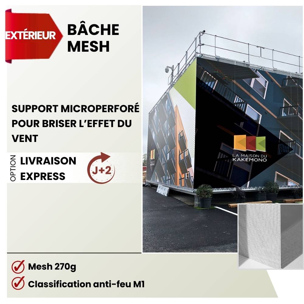 impression sur bache MESH microperforee