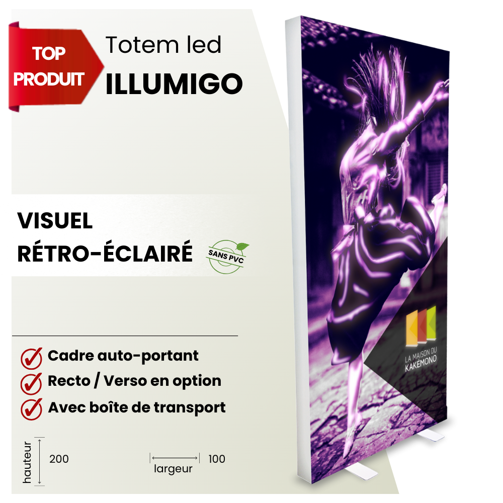 Totem illumigo retroeclairé