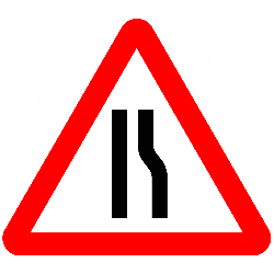 Road narrows from Right