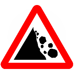 Danger of falling rocks
