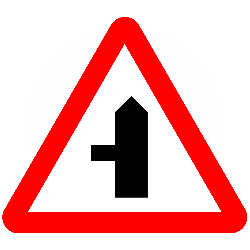 Side Road of less importance on the left ahead