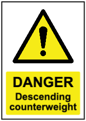 Danger Descending counterweight