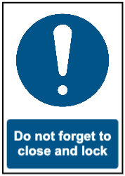 Warning Close & Lock