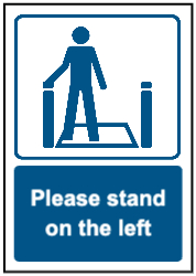 Warning stand on left