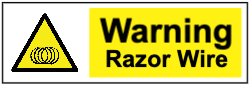 Warning Razor wire