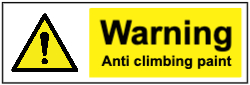 Warning Anti climbing paint