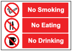 No Cigarettes, Eating or Drinking