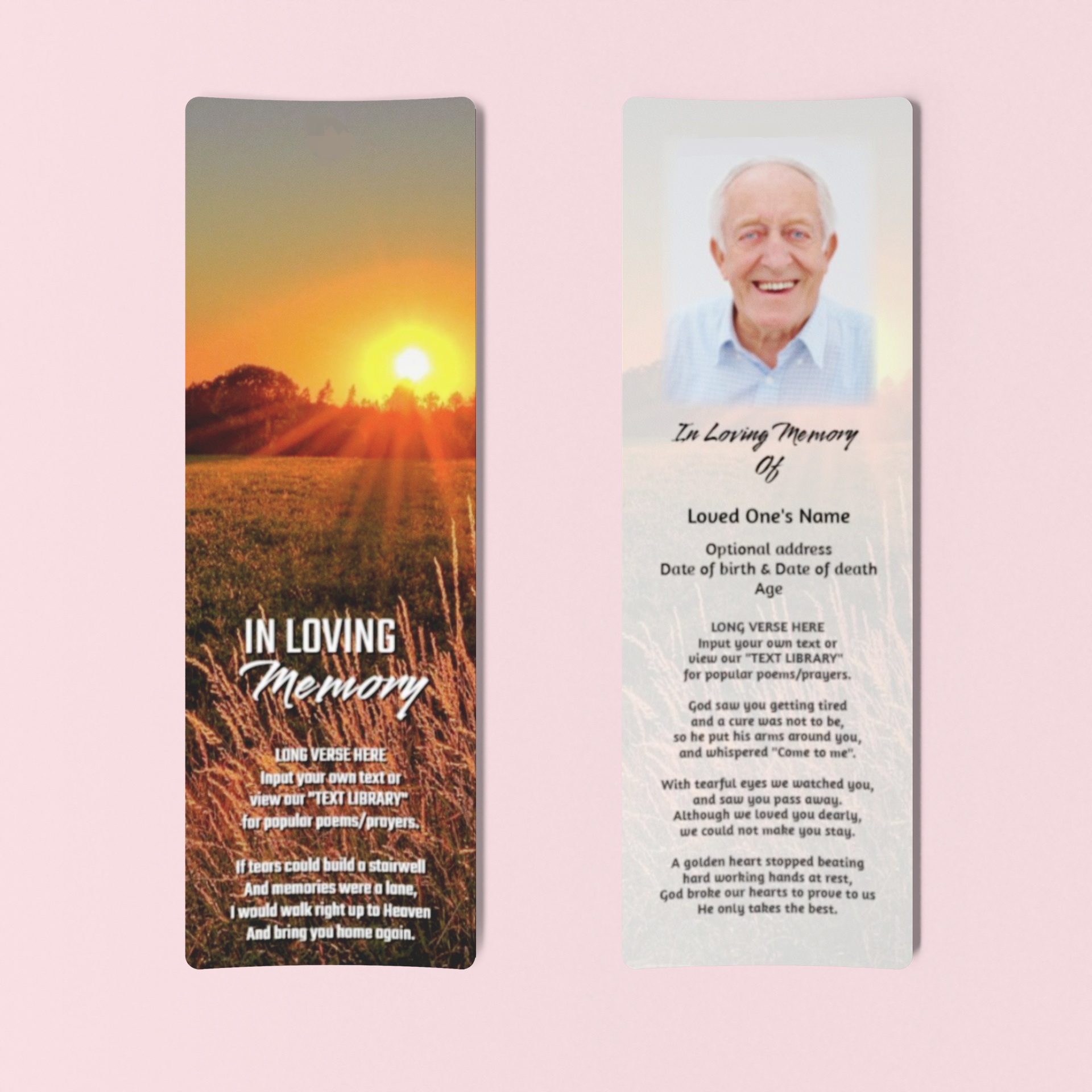 Custom Memorial Bookmark CUS01 3