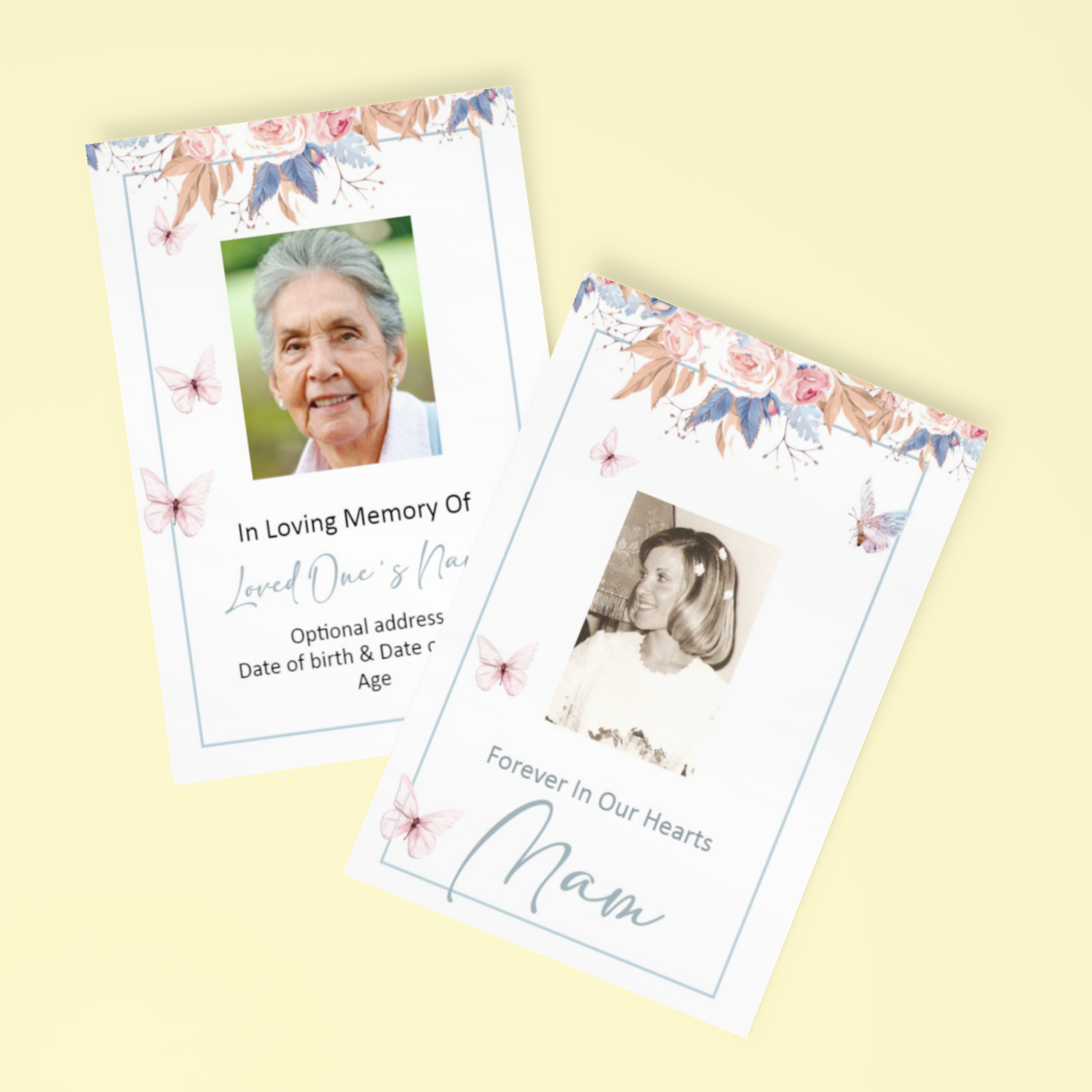 Custom Flat Memorial Card CUS03 3