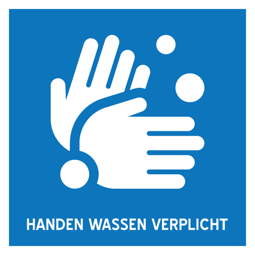 Vloerstickers "handen wassen verplicht" vloersticker wassen van handen verplicht