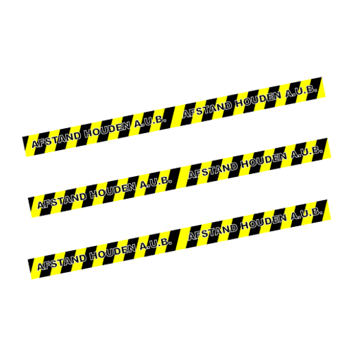 Vloersticker afstand houden (3 stuks) - zwart/geel vloersticker afstand houden zwart/geel