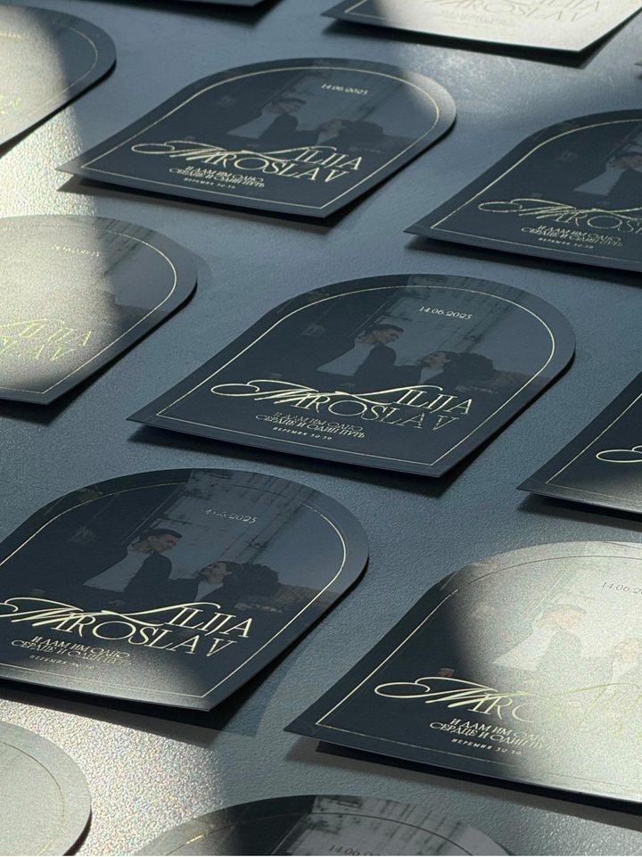 Cards with gold foil printing