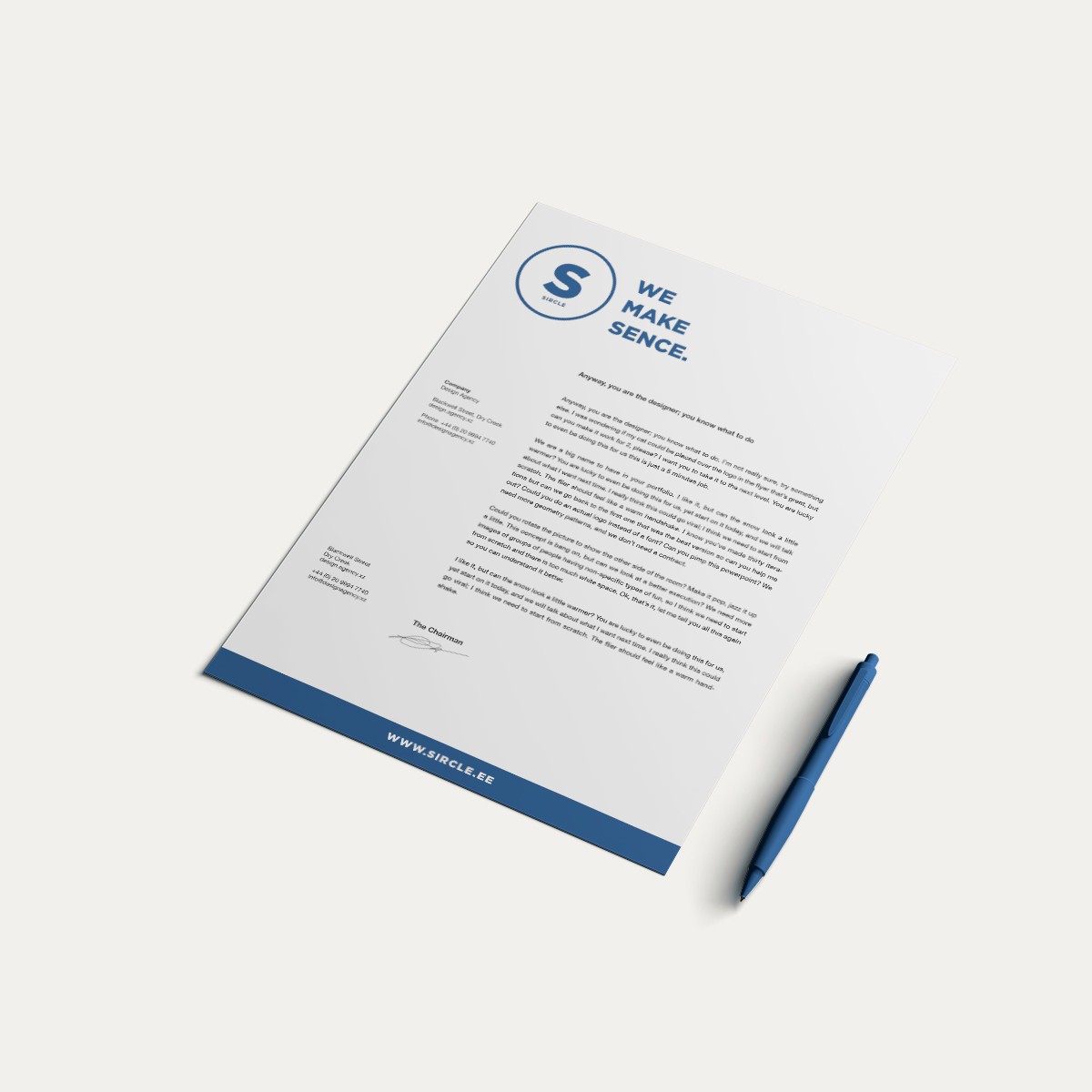 Letterheads Company letterheads with logo and contact details