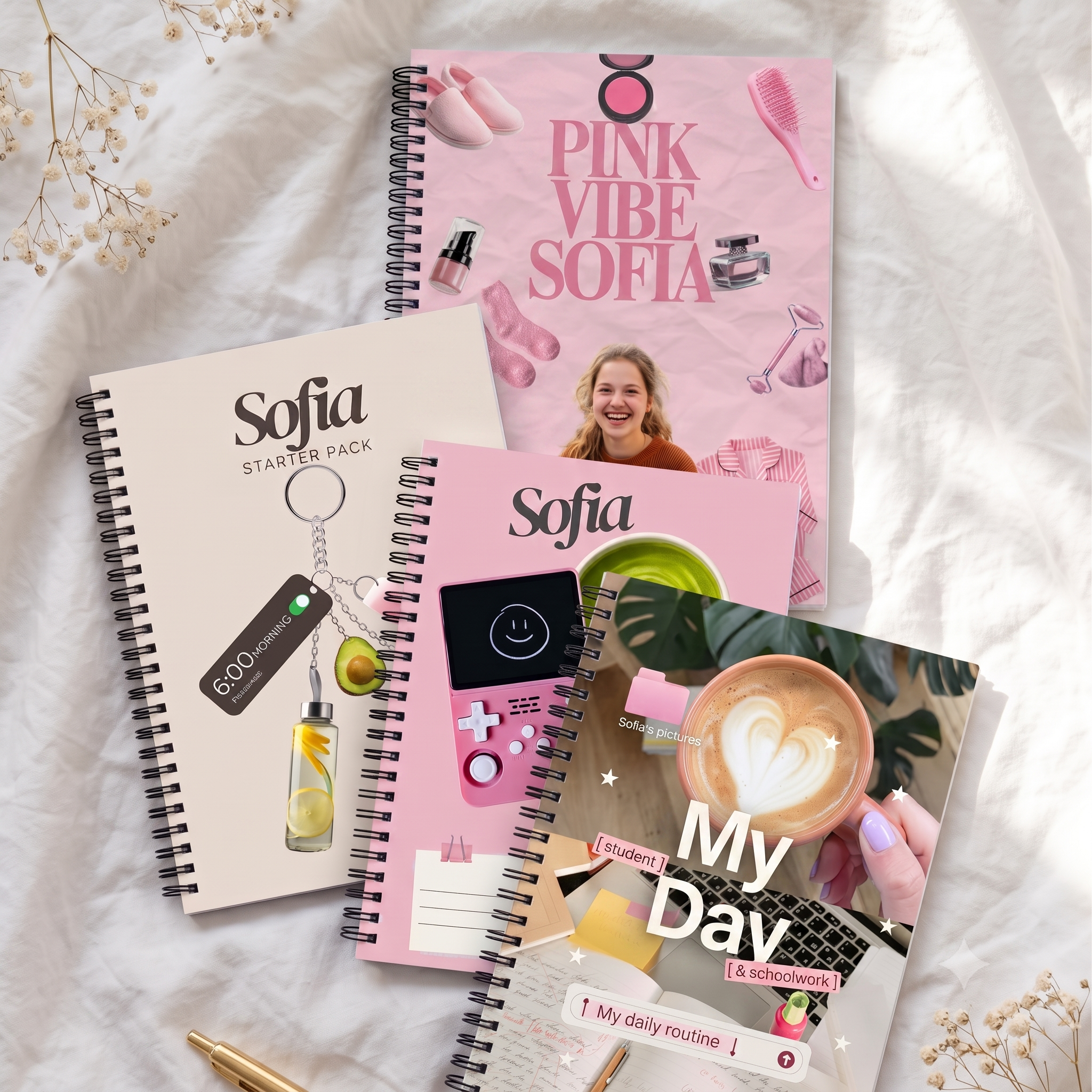 Notebook set "Pink Vibe" 4 pcs