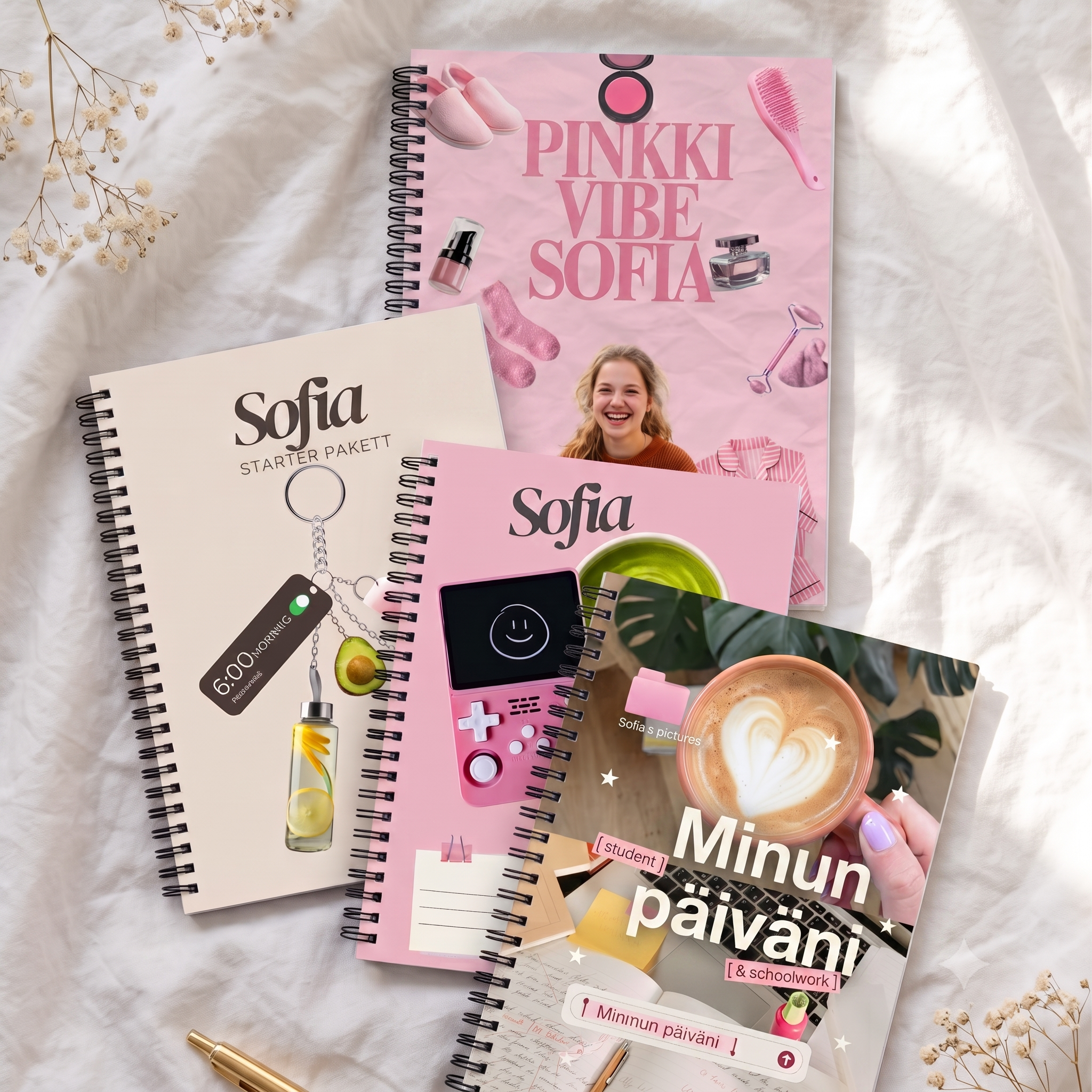 Vihkosetti "Pinkki Vibe" 4 kpl