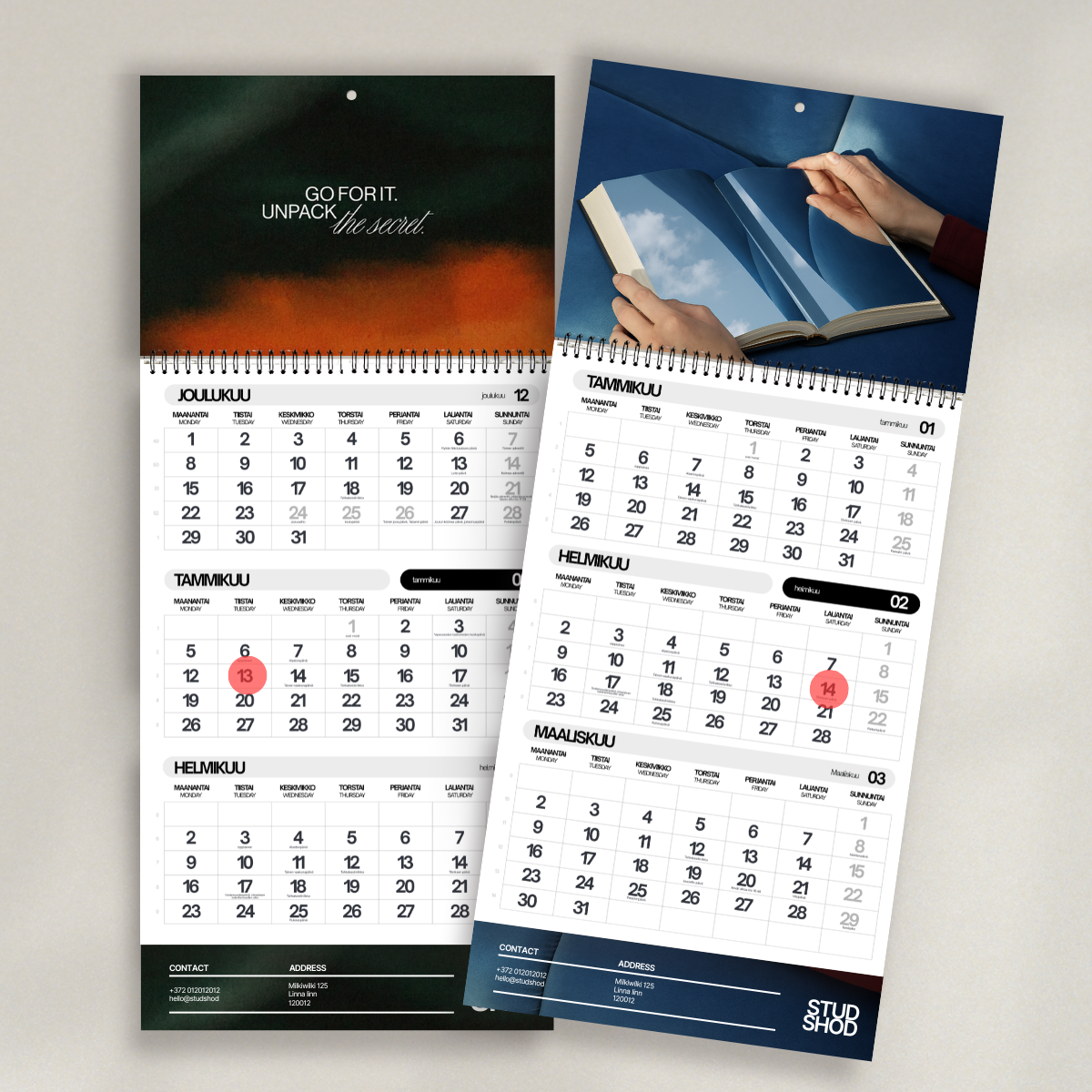 Seinäkalenterit TRIO + bannerilla